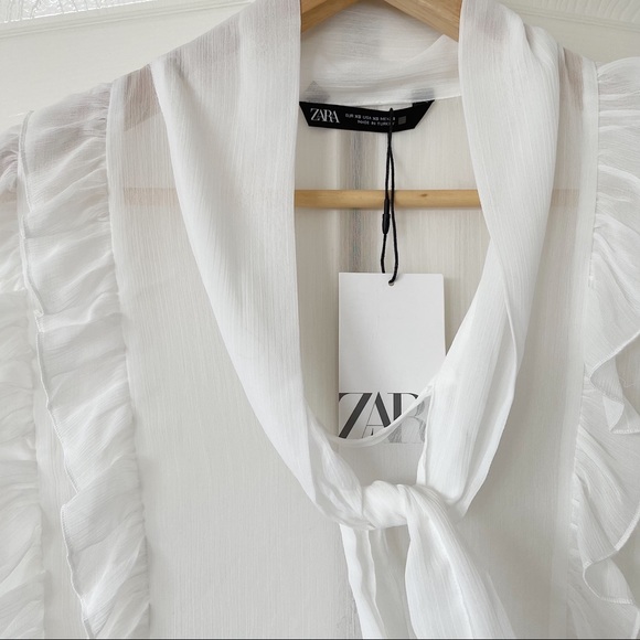 Zara Chiffon Ruffled Blouse - Picture 8 of 9